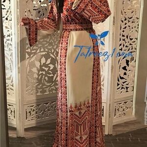 Embroidered Long Sleeve Palestinian Thobe.